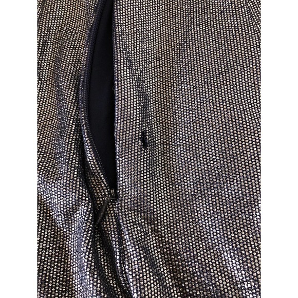 Aidan Mattox Draped Dress V Neck Sleeveless  Metallic 2 - Picture 13 of 14